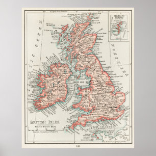 British Isles Map ポスター