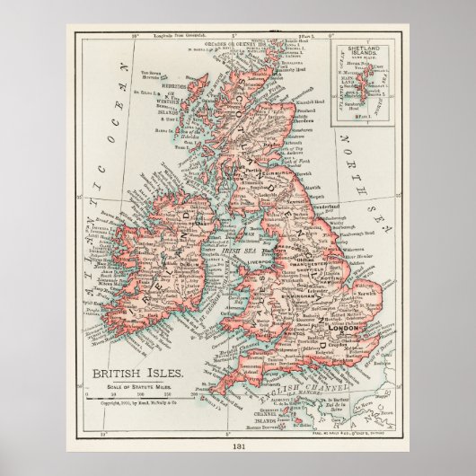 British Isles Map ポスター (正面)