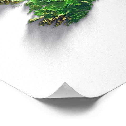 British Isles terrain relief map print ポスター (角)