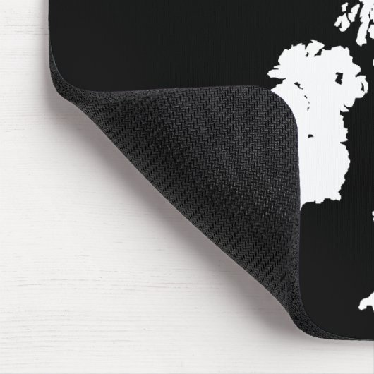 British Isles - White on Black マウスパッド (コーナー)