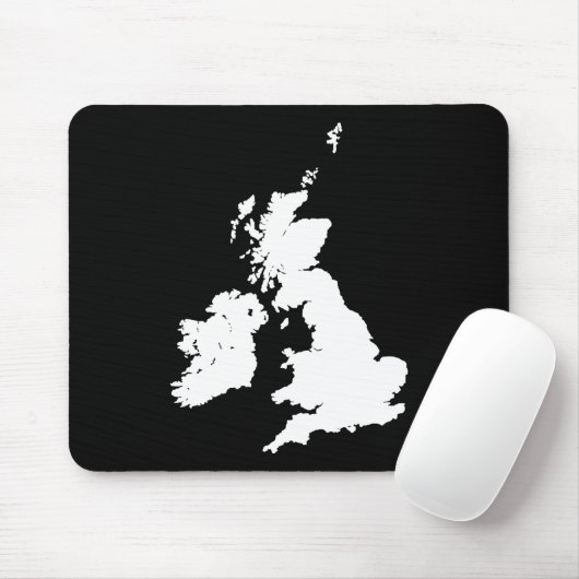 British Isles - White on Black マウスパッド (マウス)