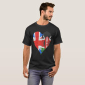 British Kenyan Flag Heart Tシャツ (正面フル)