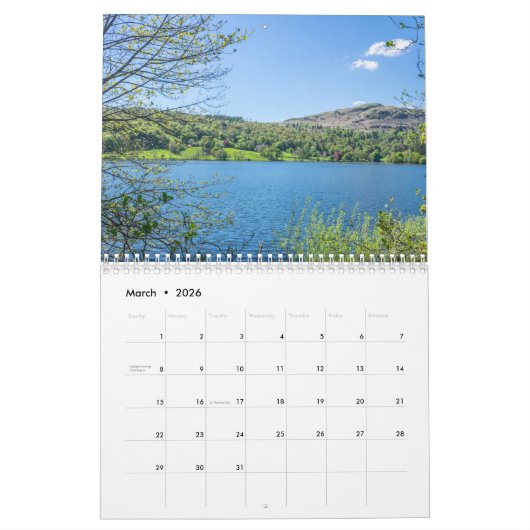 British Landscapes 2026 calendar カレンダー (3月 2026)