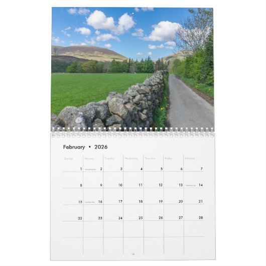 British Landscapes 2026 calendar カレンダー (2月 2026)