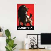 British Lion Patriotism Poster Stand Firm WWI ポスター (ホームオフィス)