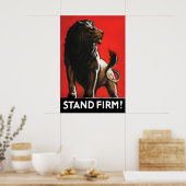 British Lion Patriotism Poster Stand Firm WWI ポスター (キッチン)