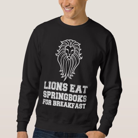 British Lions Rugby Fan Lions Eat Springboks For B スウェットシャツ (正面)