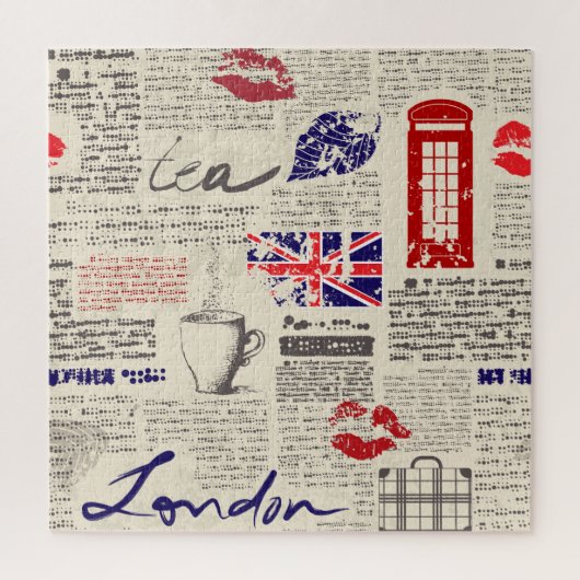 British newspaper pattern ジグソーパズル (縦)