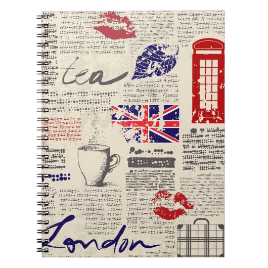 British newspaper pattern ノートブック (正面)