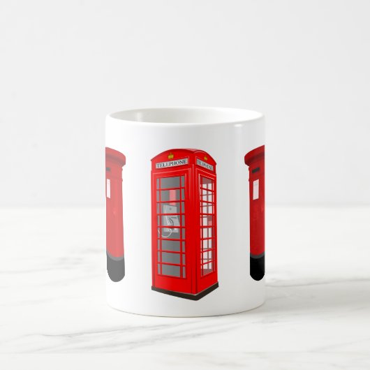 British Phone Booth & Post Box Mug コーヒーマグカップ (中央)