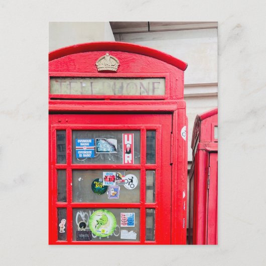 British Phone Boxポストカード、London England Postca ポストカード (正面)