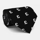 British pound money sign neck tie gift for him ネクタイ (ロール)