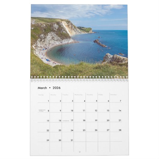 British seaside 2026 calendar カレンダー (3月 2026)