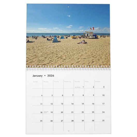 British seaside 2026 calendar カレンダー (1月 2026)