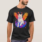 British Shorthair Cat Angel Wings Tシャツ (正面)