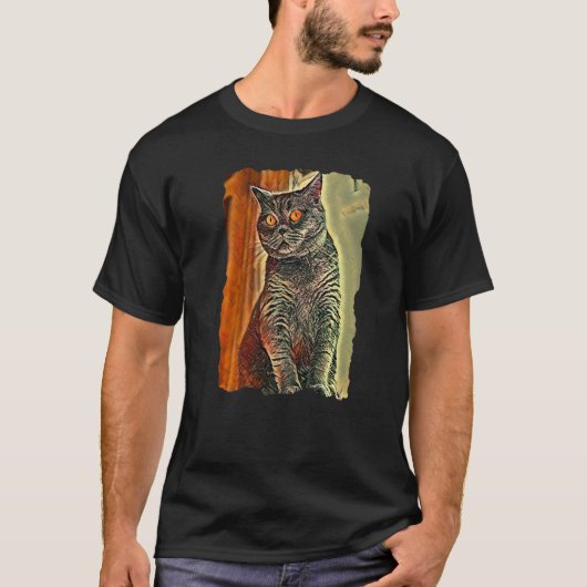 British Shorthair Cat Cute Cats Mom And Cat Dad Tシャツ (正面)