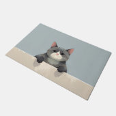British Shorthair Cat Doormat Art ドアマット (アングル)