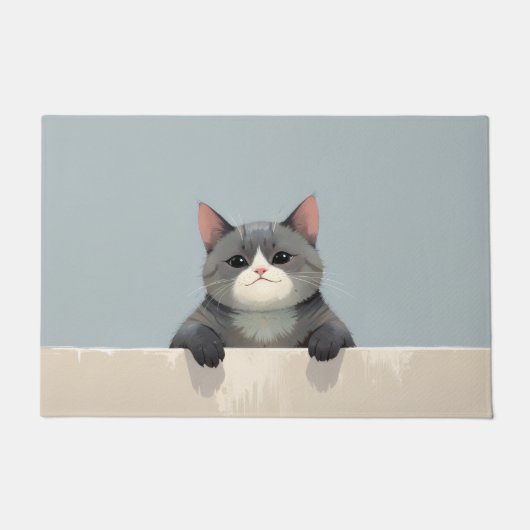 British Shorthair Cat Doormat Art ドアマット (正面)