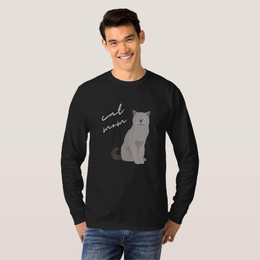 British Shorthair Cat Mom For Cat Tシャツ (正面フル)