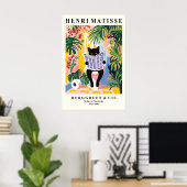 British Shorthair Cat on a Toilet Print - Matisse ポスター (ホームオフィス)