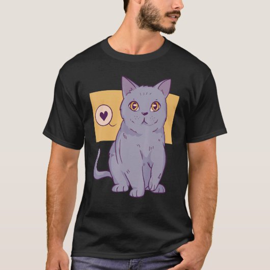 British Shorthair Cat Owner Animal  Cute Tシャツ (正面)