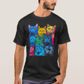 British Shorthair Cat Pop Design Tシャツ (正面)