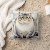 British Shorthair Watercolor Tile Pattern Art クッション (ブランケット)