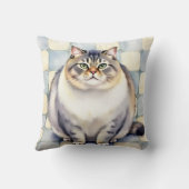British Shorthair Watercolor Tile Pattern Art クッション (裏面)