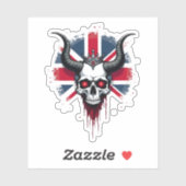 British Skull England UK Flag Premium T-Shirt (1) シール (シート)