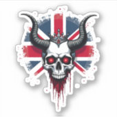 British Skull England UK Flag Premium T-Shirt (1) シール (正面)