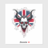 British Skull England UK Flag Premium T-Shirt (1) シール (シート)