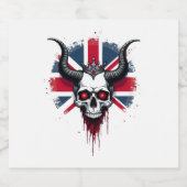 British Skull England UK Flag Premium T-Shirt (1) スパークリングワインラベル (シングルラベル)