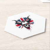 British Skull England UK Flag Premium T-Shirt (1) ペーパーコースター (アングル)