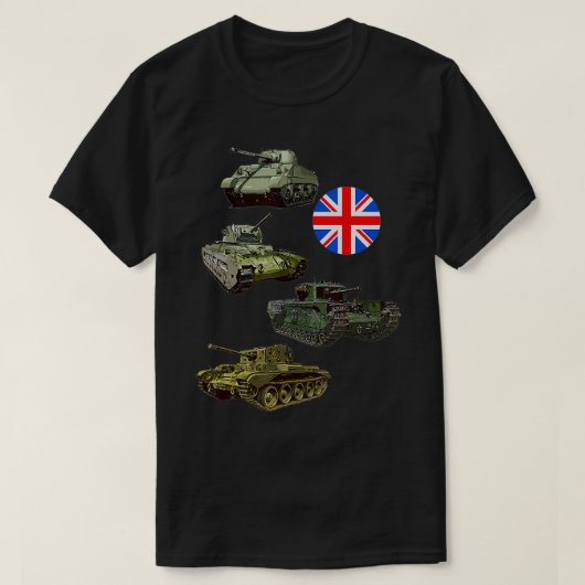 British Tanks WW2 Cromwell Matilda Tシャツ (デザイン正面)