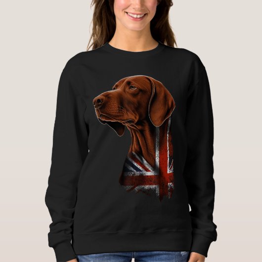 British UK Vizsla on Great Britain Vizsla スウェットシャツ (正面)