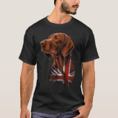British UK Vizsla on Great Britain Vizsla Tシャツ (正面)
