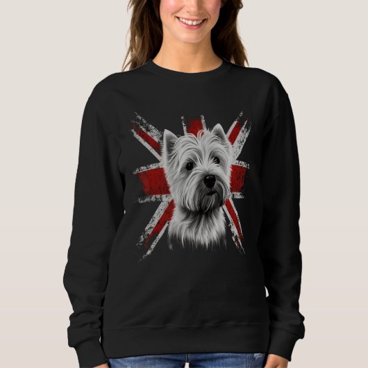 British UK Westie Great Britain West Highland Whit スウェットシャツ (正面)