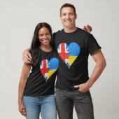 British Ukrainian Flag Heart Great Britain Ukraine Tシャツ (ユニセックス)
