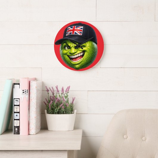 British Union Jack cap wall clock ラージ壁時計 (読書スペース)