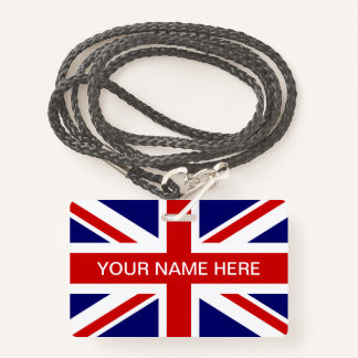 British Union Jack flag personalized name バッジ