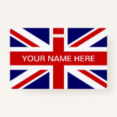 British Union Jack flag personalized name バッジ (正面)