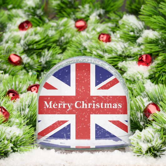 British Union Jack flag snow globe with photo (クリスマス)