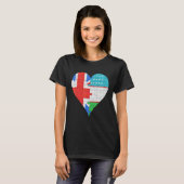 British Uzbekistani Flag Heart Tシャツ (正面フル)