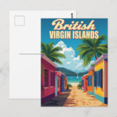 British Virgin Islands Vintage Travel Art ポストカード (正面/裏面)