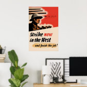 British WWII Propaganda Poster Strike Now ポスター (ホームオフィス)