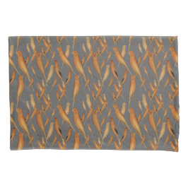 British Yorkshire Canary Gray Brocade背景 枕カバー