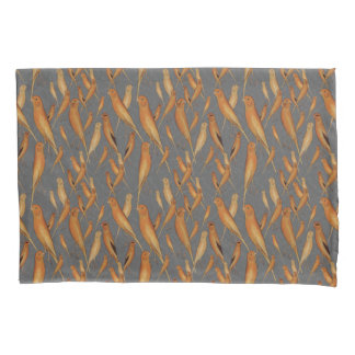 British Yorkshire Canary Gray Brocade背景 枕カバー