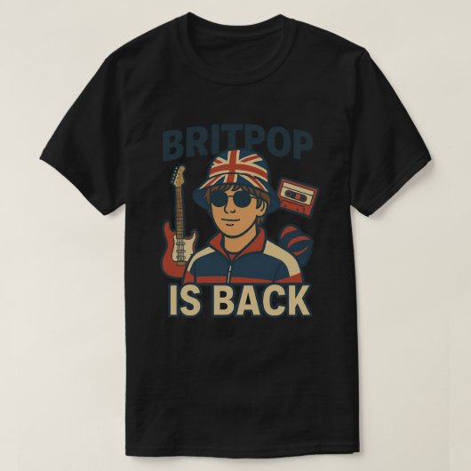 Britpop は復活のTシャツ – 90年代音楽レトロT | ロ Tシャツ (デザイン正面)