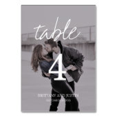 Brittanyエレガント両面フォトホワイトスクリプト テーブルナンバー (正面)