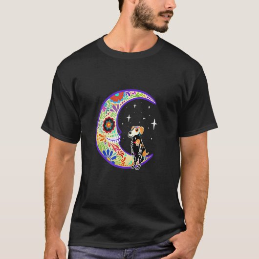 Brittany Dia De Los Muertos Skeleton Tシャツ (正面)